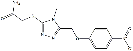 2-({5-[({4-nitrophenyl}oxy)methyl]-4-methyl-4H-1,2,4-triazol-3-yl}sulfanyl)acetamide Struktur