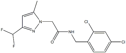 N-(2,4-dichlorobenzyl)-2-[3-(difluoromethyl)-5-methyl-1H-pyrazol-1-yl]acetamide Struktur