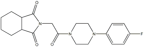 2-{2-[4-(4-fluorophenyl)-1-piperazinyl]-2-oxoethyl}hexahydro-1H-isoindole-1,3(2H)-dione Struktur