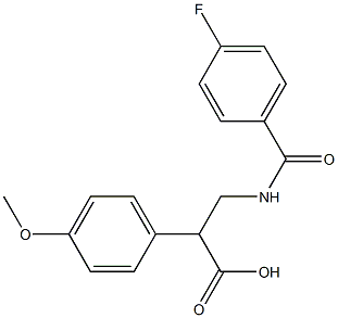 N-(4-fluorobenzoyl)-3-(4-methoxyphenyl)-beta-alanine Struktur