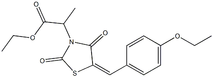 ethyl 2-[5-(4-ethoxybenzylidene)-2,4-dioxo-1,3-thiazolidin-3-yl]propanoate Struktur