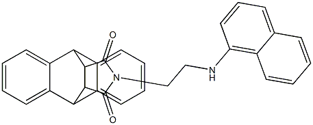 17-[2-(1-naphthylamino)ethyl]-17-azapentacyclo[6.6.5.0~2,7~.0~9,14~.0~15,19~]nonadeca-2,4,6,9,11,13-hexaene-16,18-dione Struktur