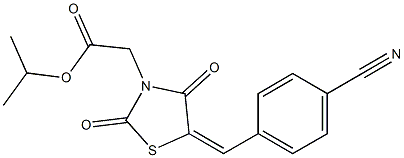 isopropyl [5-(4-cyanobenzylidene)-2,4-dioxo-1,3-thiazolidin-3-yl]acetate Struktur