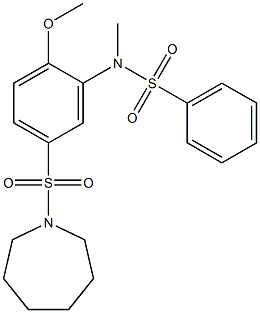 N-[5-(1-azepanylsulfonyl)-2-methoxyphenyl]-N-methylbenzenesulfonamide Struktur