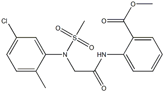 methyl 2-({[5-chloro-2-methyl(methylsulfonyl)anilino]acetyl}amino)benzoate Struktur