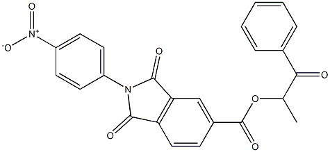 1-methyl-2-oxo-2-phenylethyl 2-{4-nitrophenyl}-1,3-dioxo-5-isoindolinecarboxylate Struktur