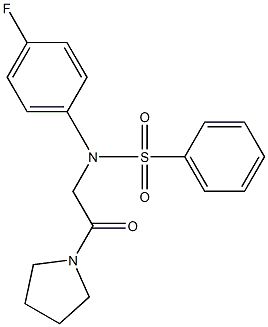 N-(4-fluorophenyl)-N-[2-oxo-2-(1-pyrrolidinyl)ethyl]benzenesulfonamide Struktur