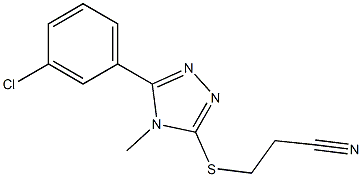 3-{[5-(3-chlorophenyl)-4-methyl-4H-1,2,4-triazol-3-yl]sulfanyl}propanenitrile Struktur