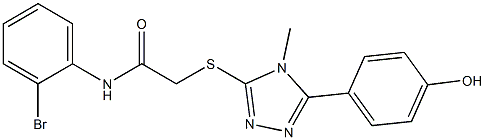 N-(2-bromophenyl)-2-{[5-(4-hydroxyphenyl)-4-methyl-4H-1,2,4-triazol-3-yl]sulfanyl}acetamide Struktur