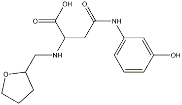 4-(3-hydroxyanilino)-4-oxo-2-[(tetrahydro-2-furanylmethyl)amino]butanoic acid Struktur