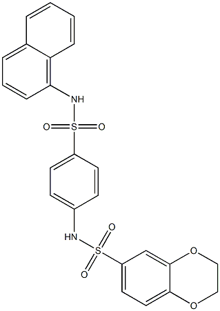 N-{4-[(1-naphthylamino)sulfonyl]phenyl}-2,3-dihydro-1,4-benzodioxine-6-sulfonamide Struktur