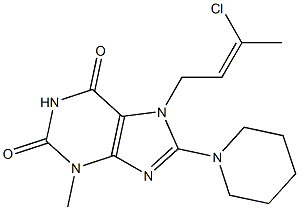 7-(3-chloro-2-butenyl)-3-methyl-8-(1-piperidinyl)-3,7-dihydro-1H-purine-2,6-dione Struktur