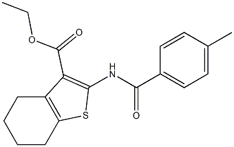 ethyl 2-[(4-methylbenzoyl)amino]-4,5,6,7-tetrahydro-1-benzothiophene-3-carboxylate Struktur