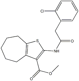 methyl 2-{[(2-chlorophenyl)acetyl]amino}-5,6,7,8-tetrahydro-4H-cyclohepta[b]thiophene-3-carboxylate Struktur