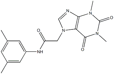 2-(1,3-dimethyl-2,6-dioxo-1,2,3,6-tetrahydro-7H-purin-7-yl)-N-(3,5-dimethylphenyl)acetamide Struktur