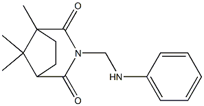 3-(anilinomethyl)-1,8,8-trimethyl-3-azabicyclo[3.2.1]octane-2,4-dione Struktur