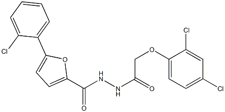 5-(2-chlorophenyl)-N'-[(2,4-dichlorophenoxy)acetyl]-2-furohydrazide Struktur