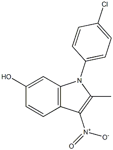 1-(4-chlorophenyl)-3-nitro-2-methyl-1H-indol-6-ol Struktur