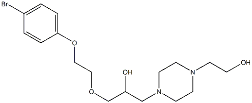 1-[2-(4-bromophenoxy)ethoxy]-3-[4-(2-hydroxyethyl)-1-piperazinyl]-2-propanol Struktur