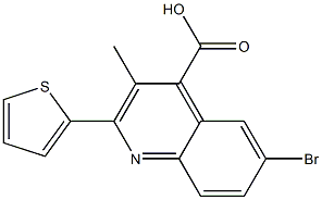 6-bromo-3-methyl-2-(2-thienyl)-4-quinolinecarboxylic acid Struktur