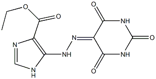 ethyl 5-[2-(2,4,6-trioxotetrahydro-5(2H)-pyrimidinylidene)hydrazino]-1H-imidazole-4-carboxylate Struktur