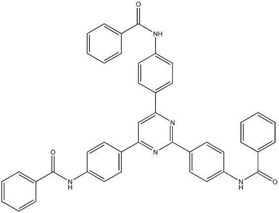 N-(4-{2,6-bis[4-(benzoylamino)phenyl]-4-pyrimidinyl}phenyl)benzamide Struktur