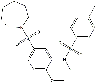 N-[5-(1-azepanylsulfonyl)-2-methoxyphenyl]-N,4-dimethylbenzenesulfonamide Struktur