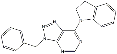 3-benzyl-7-(2,3-dihydro-1H-indol-1-yl)-3H-[1,2,3]triazolo[4,5-d]pyrimidine Struktur