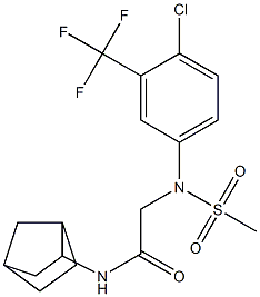 N-bicyclo[2.2.1]hept-2-yl-2-[4-chloro(methylsulfonyl)-3-(trifluoromethyl)anilino]acetamide Struktur