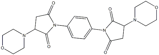 3-(4-morpholinyl)-1-{4-[3-(4-morpholinyl)-2,5-dioxo-1-pyrrolidinyl]phenyl}-2,5-pyrrolidinedione Struktur