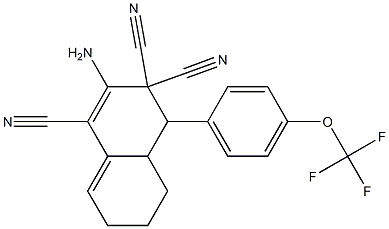 2-amino-4-[4-(trifluoromethoxy)phenyl]-4a,5,6,7-tetrahydro-1,3,3(4H)-naphthalenetricarbonitrile Struktur