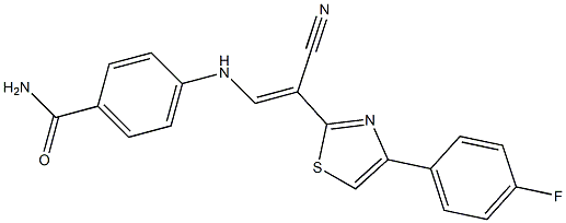 4-({2-cyano-2-[4-(4-fluorophenyl)-1,3-thiazol-2-yl]vinyl}amino)benzamide Struktur