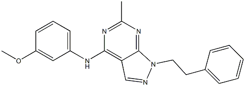 N-(3-methoxyphenyl)-N-[6-methyl-1-(2-phenylethyl)-1H-pyrazolo[3,4-d]pyrimidin-4-yl]amine Struktur