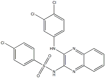 4-chloro-N-[3-(3,4-dichloroanilino)-2-quinoxalinyl]benzenesulfonamide Struktur