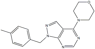 1-(4-methylbenzyl)-4-(4-morpholinyl)-1H-pyrazolo[3,4-d]pyrimidine Struktur