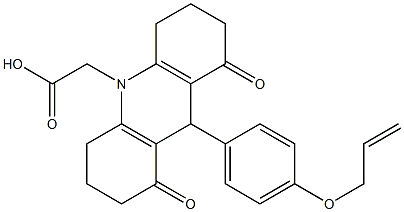 (9-[4-(allyloxy)phenyl]-1,8-dioxo-2,3,4,5,6,7,8,9-octahydro-10(1H)-acridinyl)acetic acid Struktur