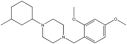 1-(2,4-dimethoxybenzyl)-4-(3-methylcyclohexyl)piperazine Struktur