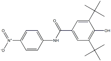 3,5-ditert-butyl-4-hydroxy-N-{4-nitrophenyl}benzamide Struktur