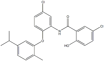 5-chloro-N-[5-chloro-2-(5-isopropyl-2-methylphenoxy)phenyl]-2-hydroxybenzamide Struktur