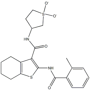 N-(1,1-dioxidotetrahydrothien-3-yl)-2-[(2-methylbenzoyl)amino]-4,5,6,7-tetrahydro-1-benzothiophene-3-carboxamide Struktur