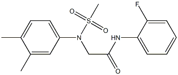 2-[3,4-dimethyl(methylsulfonyl)anilino]-N-(2-fluorophenyl)acetamide Struktur