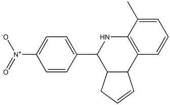 4-{4-nitrophenyl}-6-methyl-3a,4,5,9b-tetrahydro-3H-cyclopenta[c]quinoline Struktur