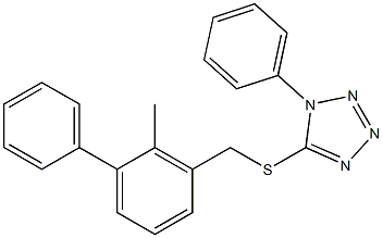 (2-methyl[1,1'-biphenyl]-3-yl)methyl 1-phenyl-1H-tetraazol-5-yl sulfide Struktur