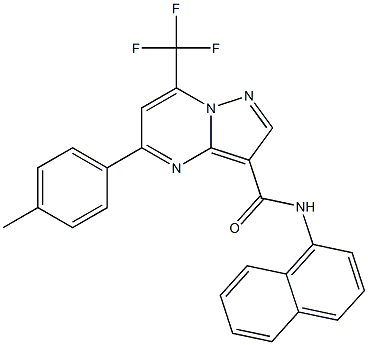 5-(4-methylphenyl)-N-(1-naphthyl)-7-(trifluoromethyl)pyrazolo[1,5-a]pyrimidine-3-carboxamide Struktur