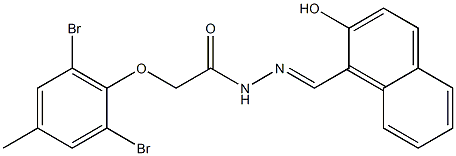 2-(2,6-dibromo-4-methylphenoxy)-N'-[(2-hydroxy-1-naphthyl)methylene]acetohydrazide Struktur