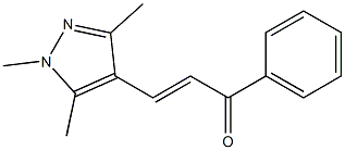 1-phenyl-3-(1,3,5-trimethyl-1H-pyrazol-4-yl)-2-propen-1-one Struktur