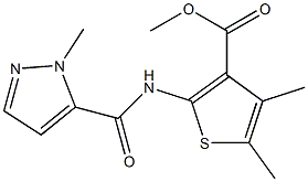 methyl 4,5-dimethyl-2-{[(1-methyl-1H-pyrazol-5-yl)carbonyl]amino}-3-thiophenecarboxylate Struktur