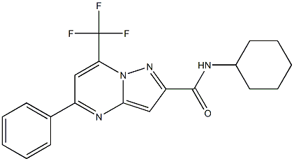 N-cyclohexyl-5-phenyl-7-(trifluoromethyl)pyrazolo[1,5-a]pyrimidine-2-carboxamide Struktur