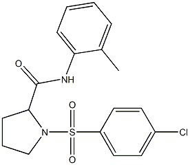 1-[(4-chlorophenyl)sulfonyl]-N-(2-methylphenyl)-2-pyrrolidinecarboxamide Struktur