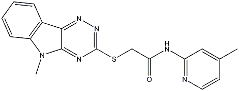 N-(4-methylpyridin-2-yl)-2-[(5-methyl-5H-[1,2,4]triazino[5,6-b]indol-3-yl)sulfanyl]acetamide Struktur